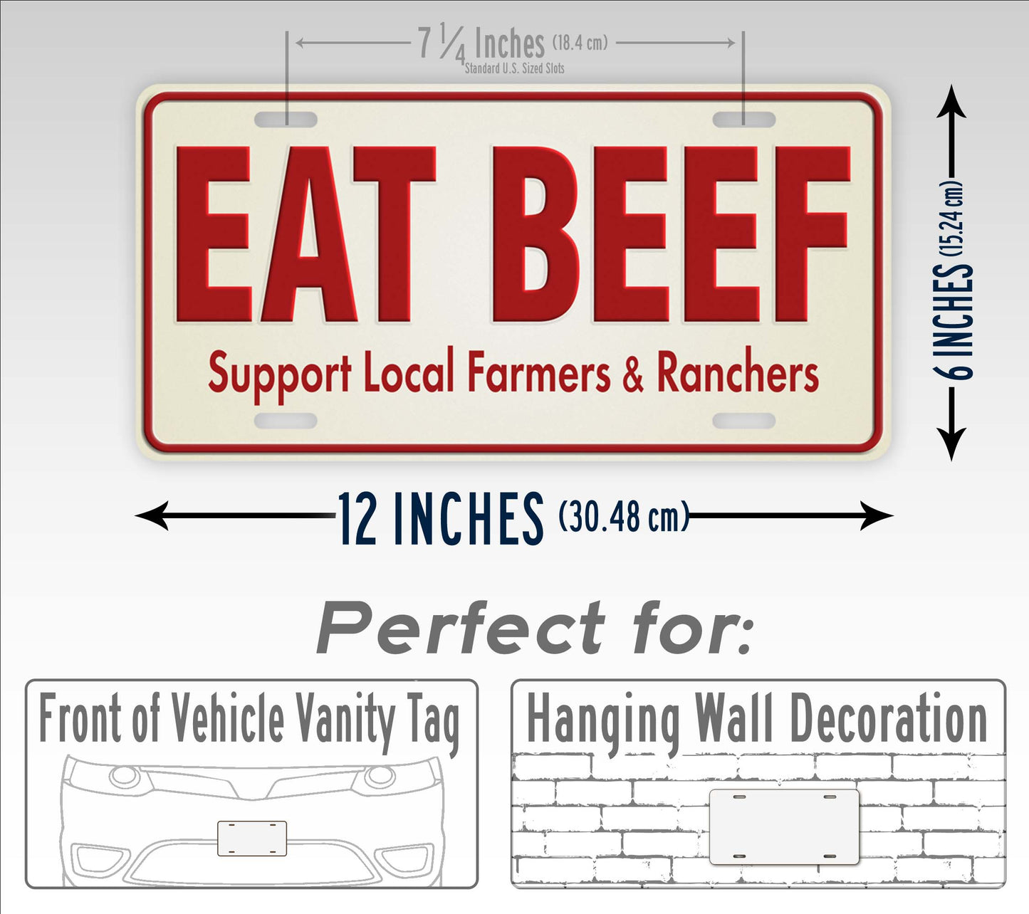 Eat Beef Support Local Farmers & Ranchers License Plate