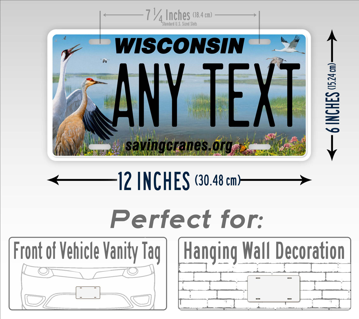 Wisconsin Saving Cranes State Custom License Plate