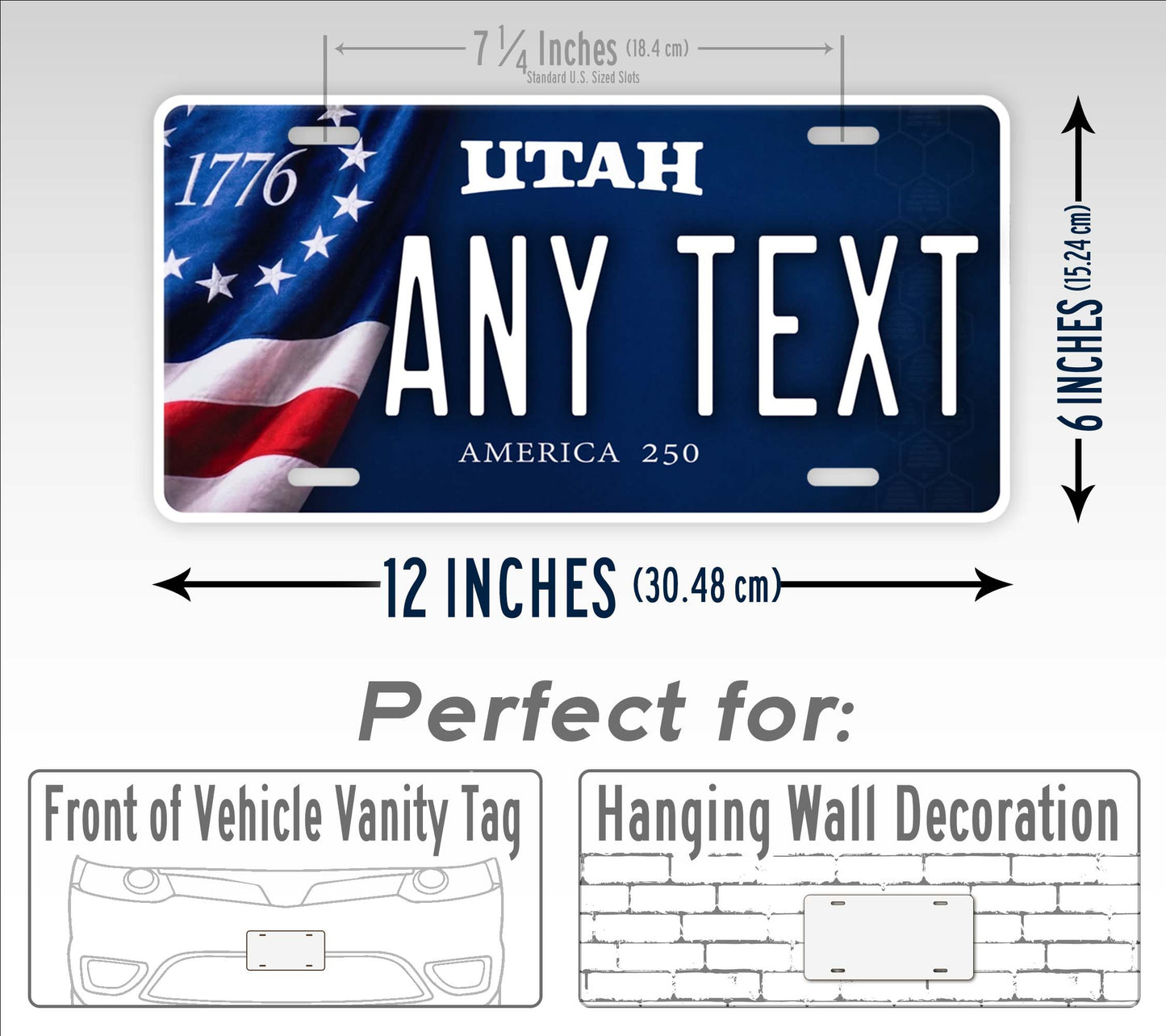 Personalized Utah America 250 License Plate