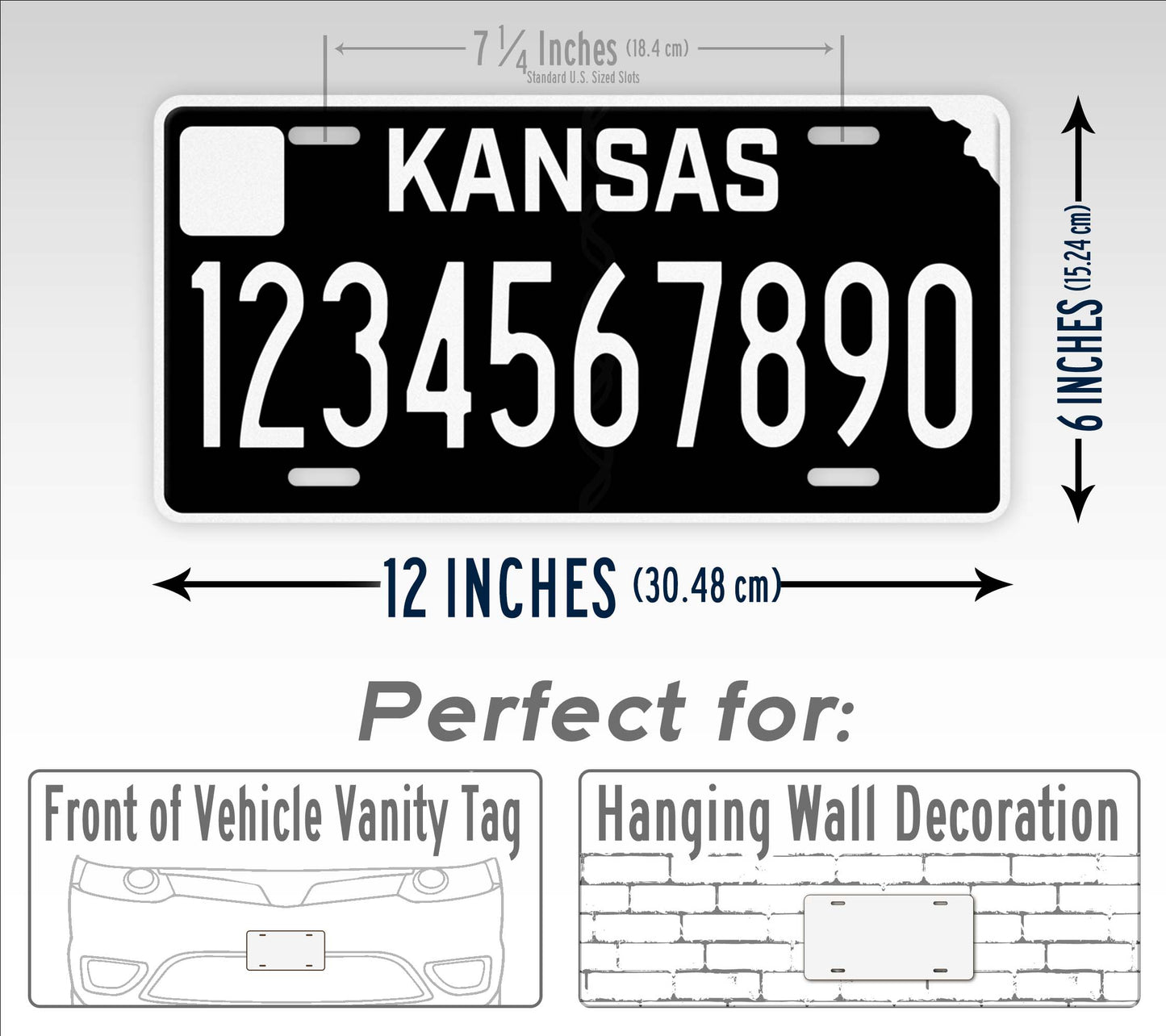 Personalized Kansas Blackout State Custom License Plate
