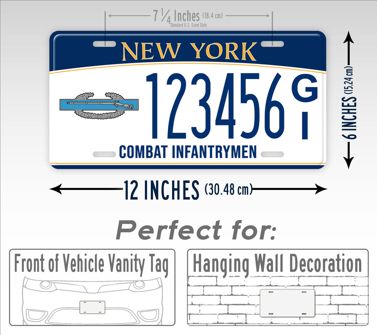New York Combat Infantryman Custom License Plate