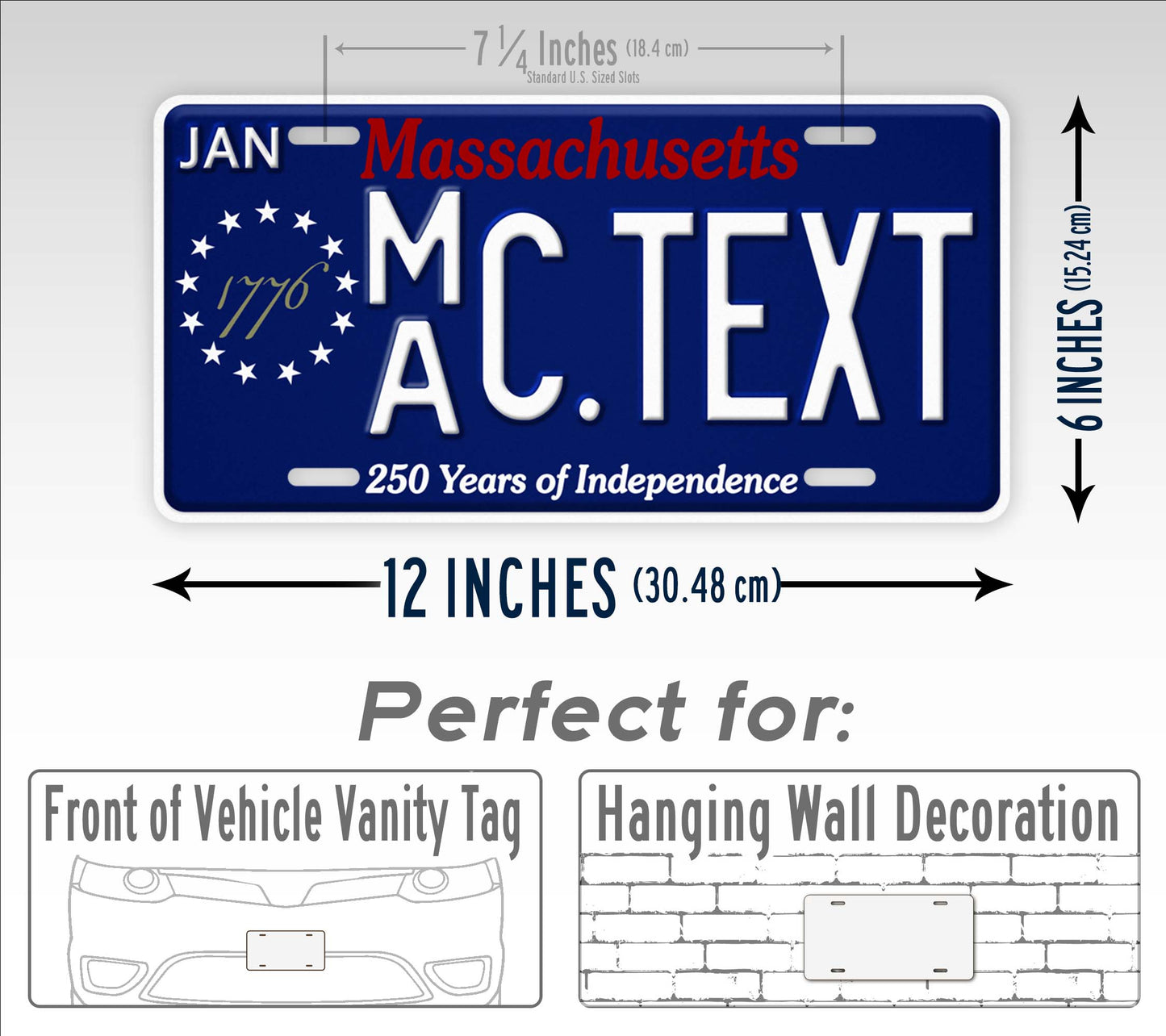 Massachusetts 250th Anniversary License Plate