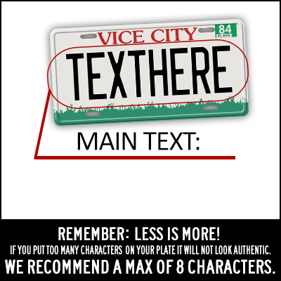 Custom GTA Vice City License Plate