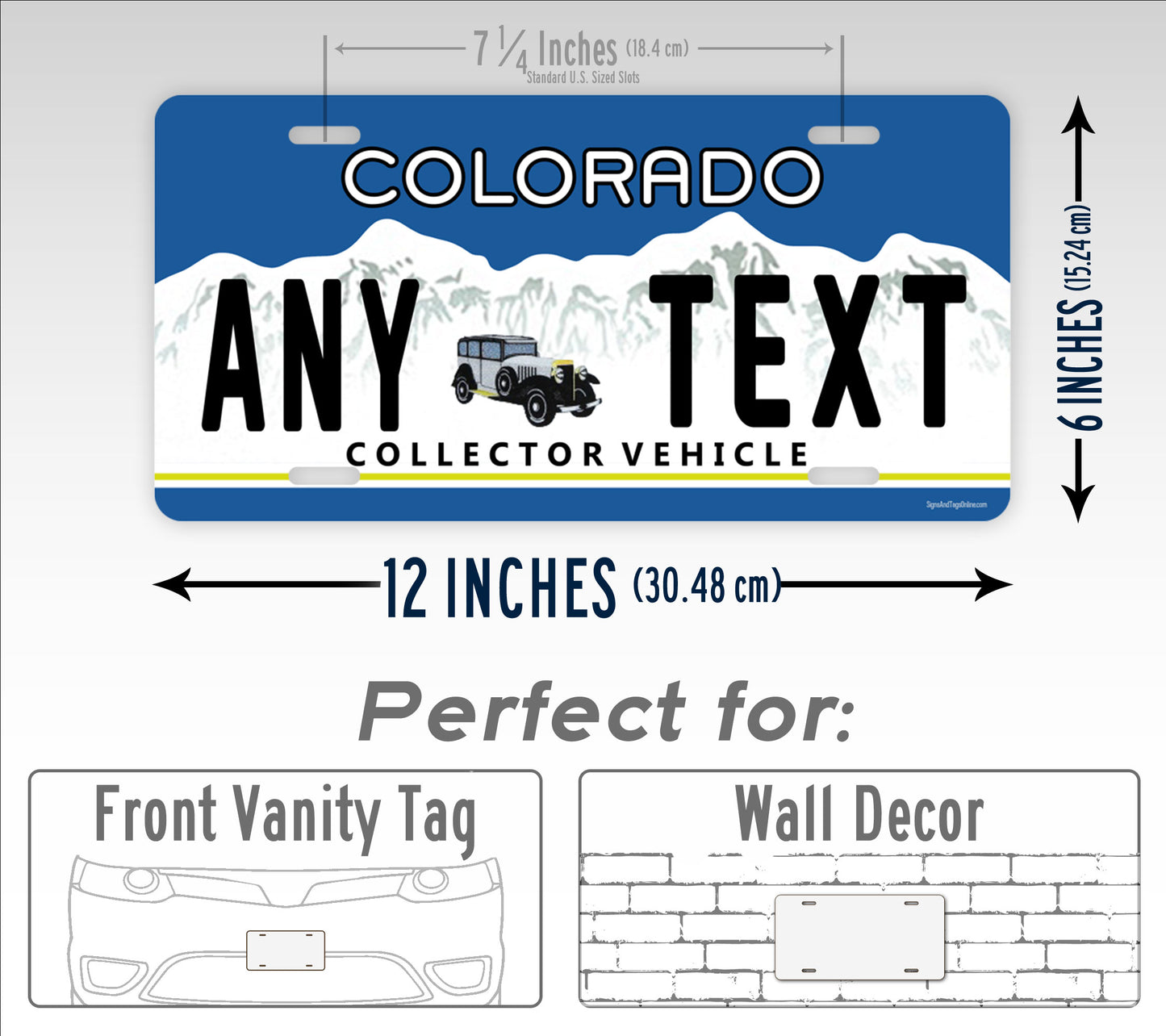Vintage Custom Colorado Antique Car License Plate