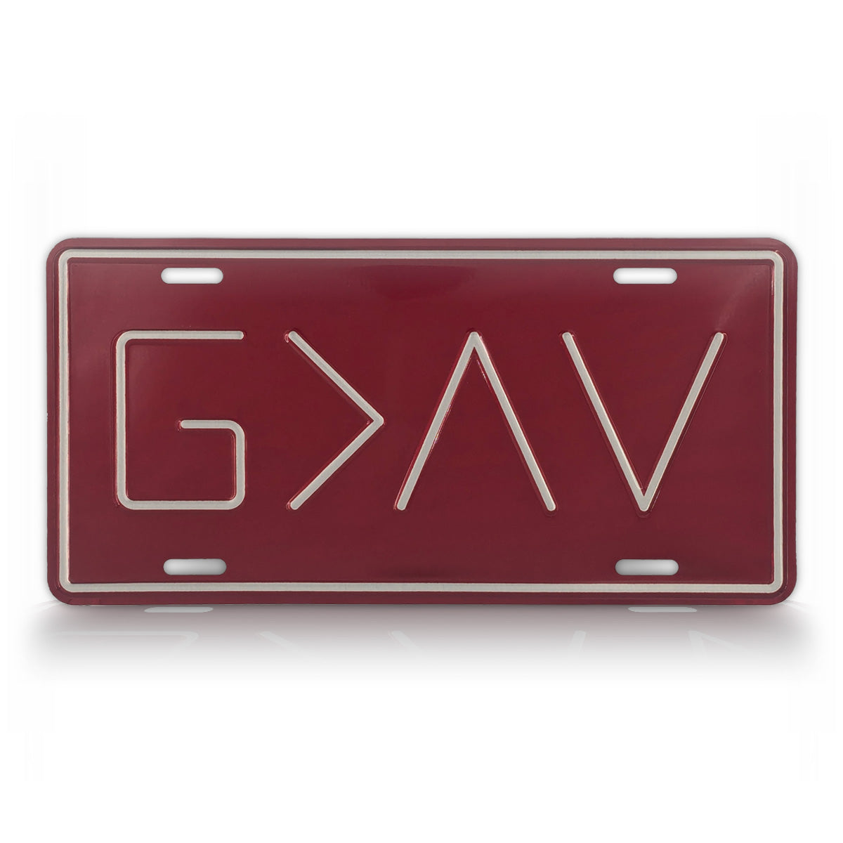 God Is Greater Than The Highs & Lows Embossed License Plate