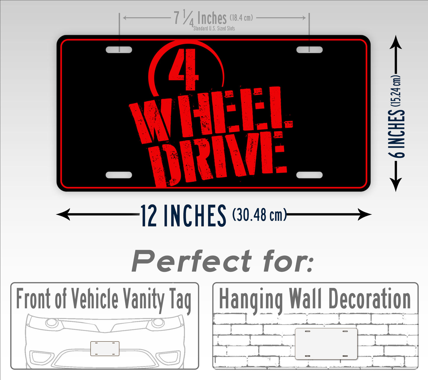 4 Wheel Drive License Plate Auto Tag