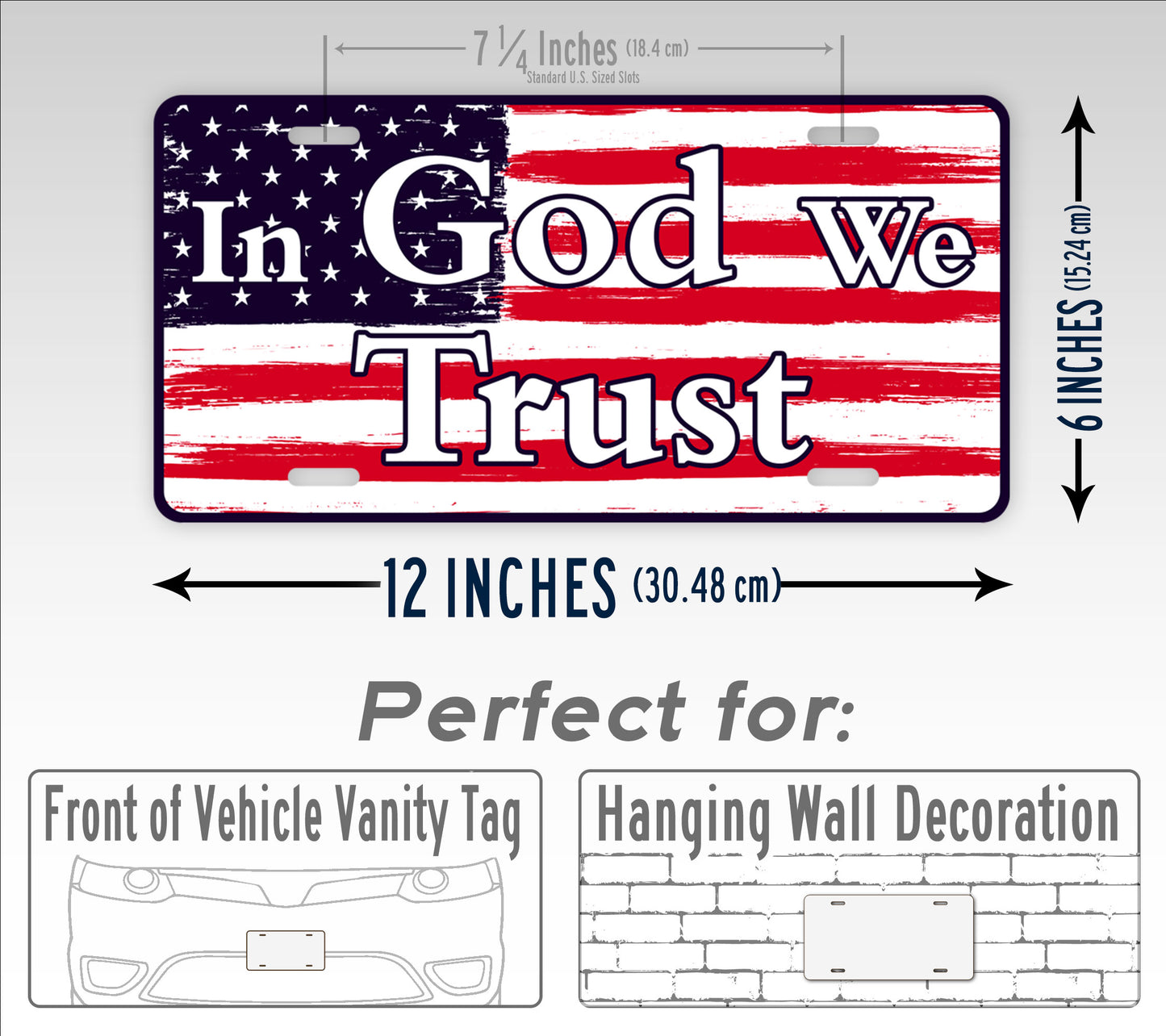 Red White And Blue In God We Trust License Plate