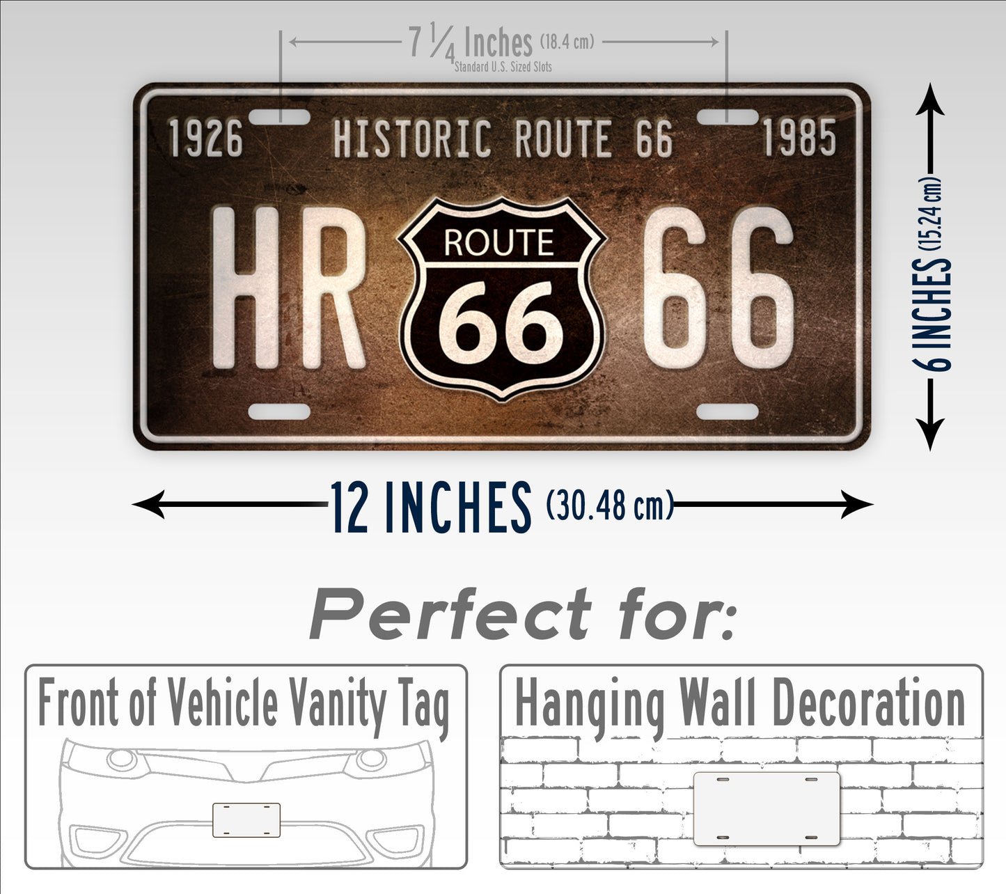 Rustic Historic Route 66 Memory License Plate