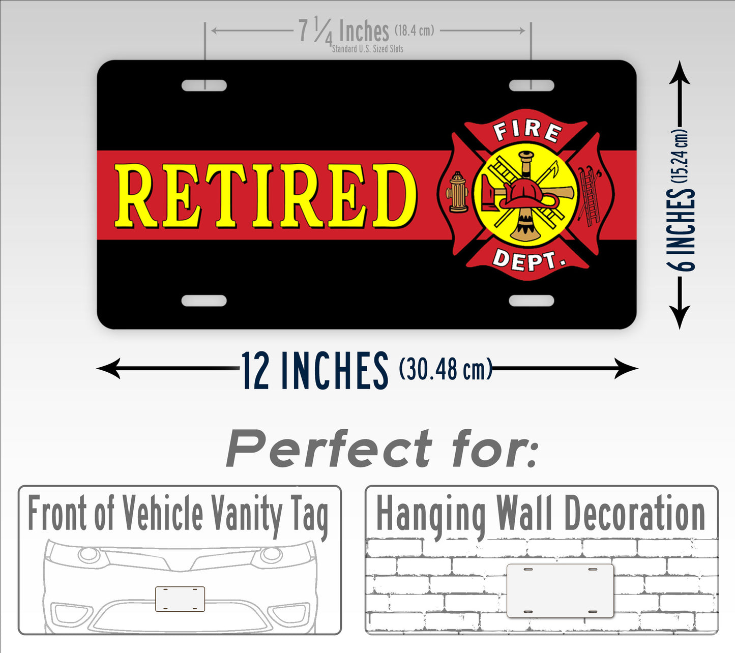 Novelty Retired Firefighter License Plate
