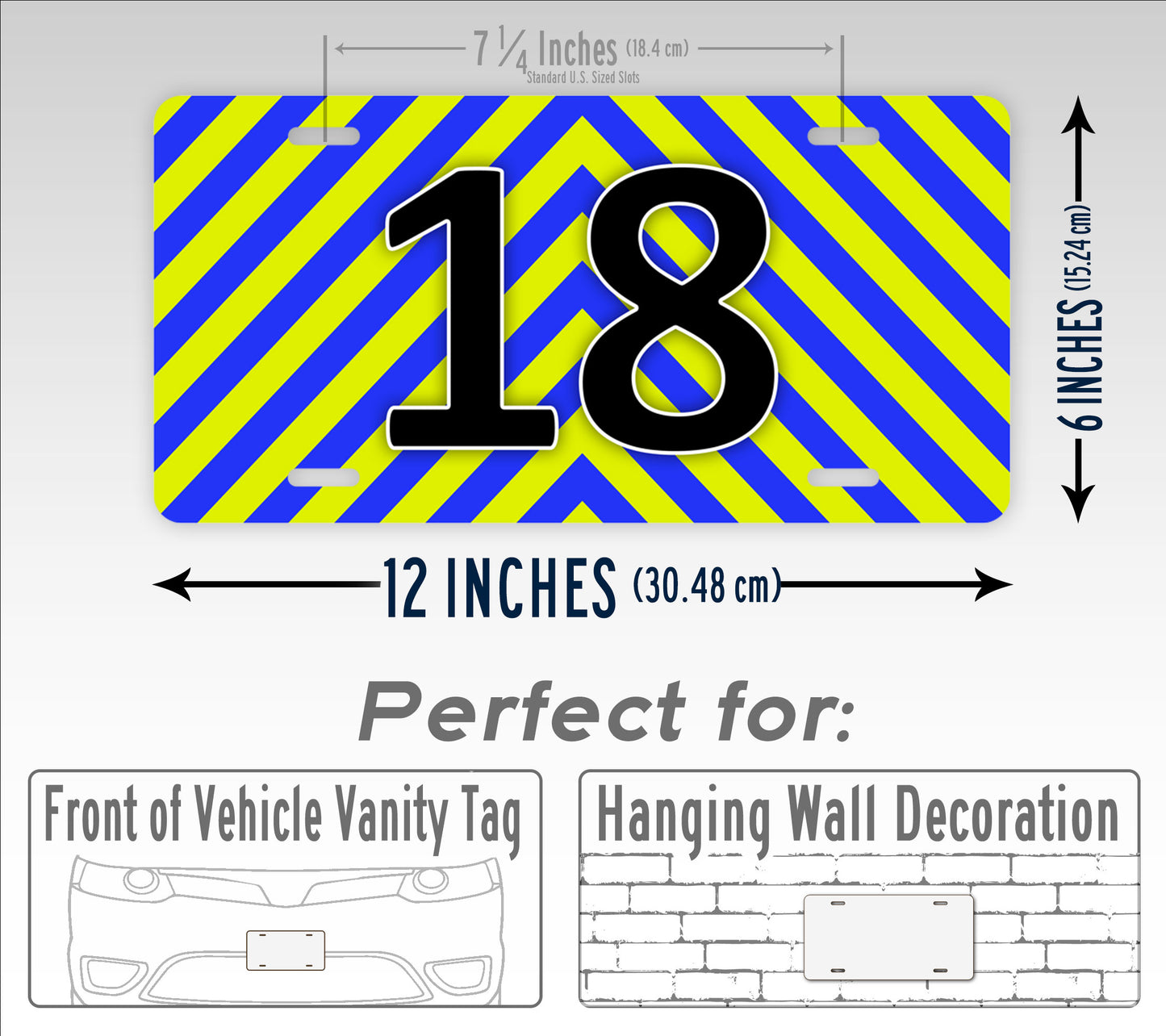 Custom Bright Blue Emergency License Plate