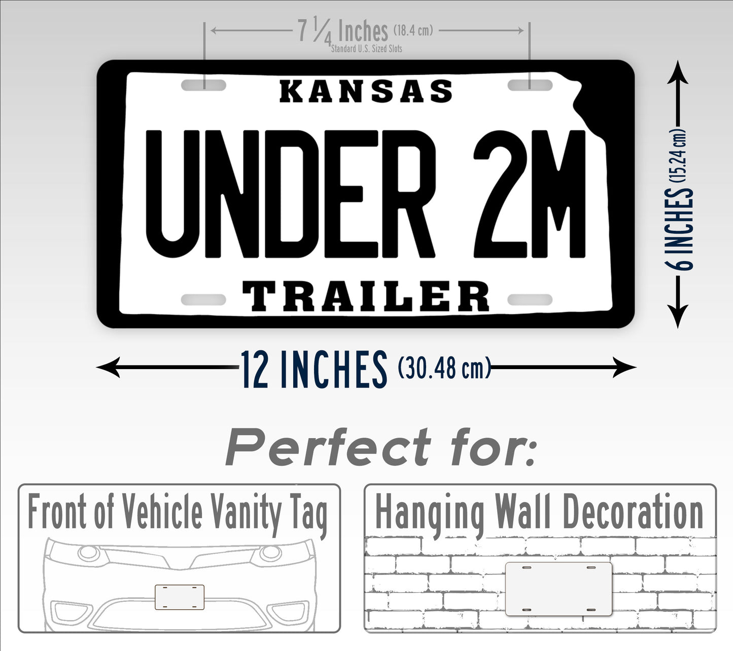 Kansas Under 2M Trailer With Kansas State Silhouette License Plate