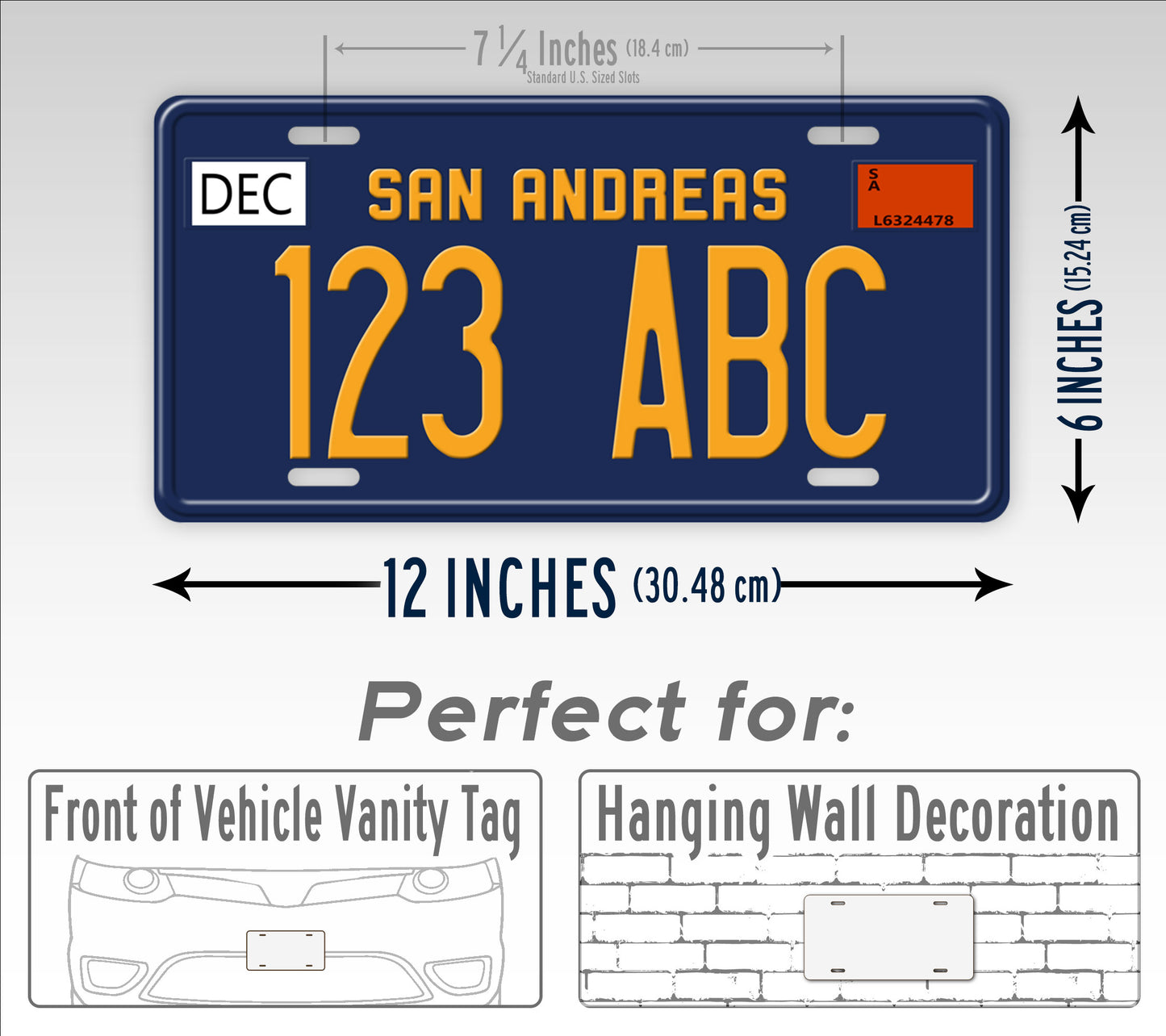 Custom San Andreas Blue And Yellow License Plate