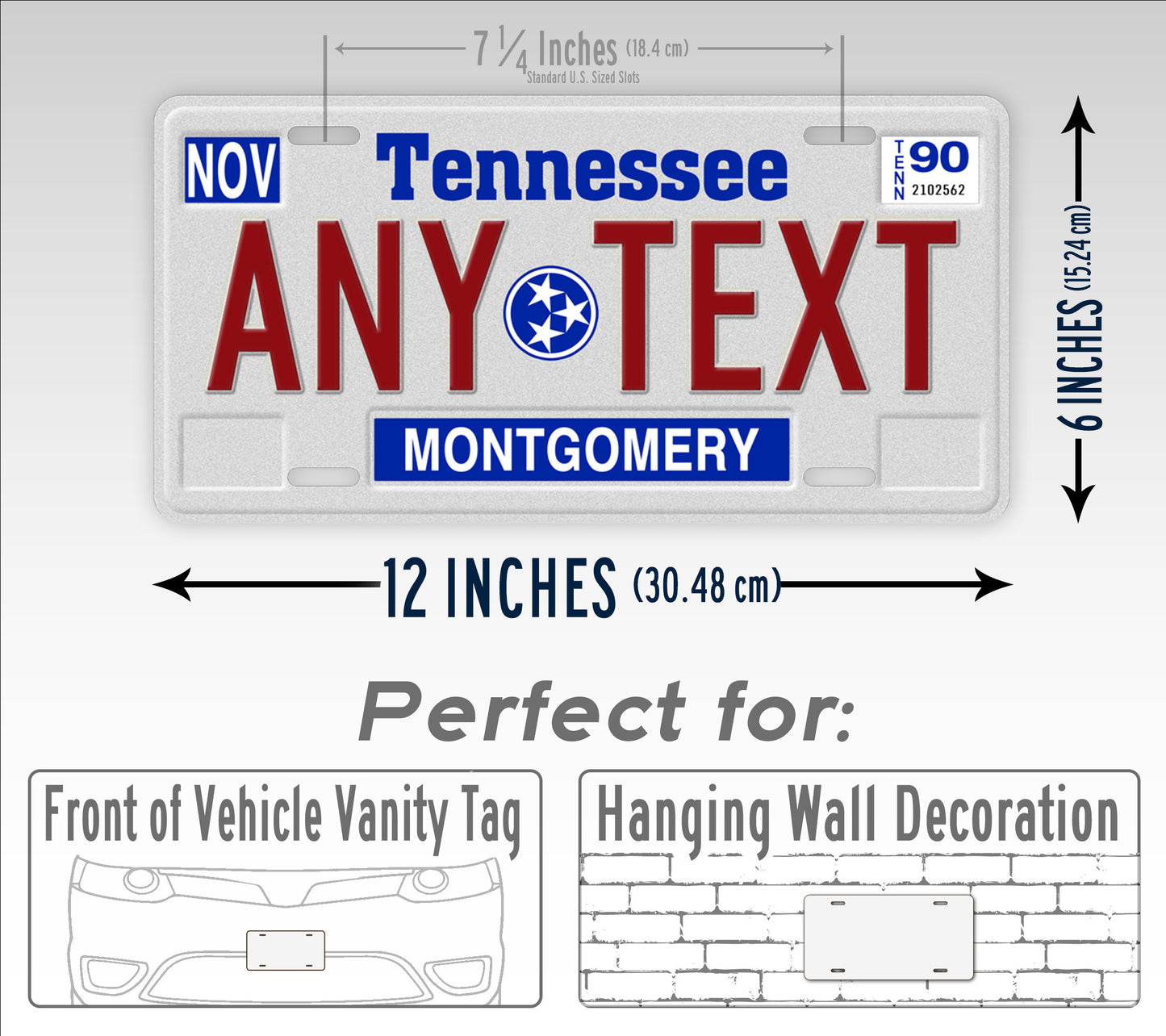 Custom Tennessee Tri Star Logo License Plate