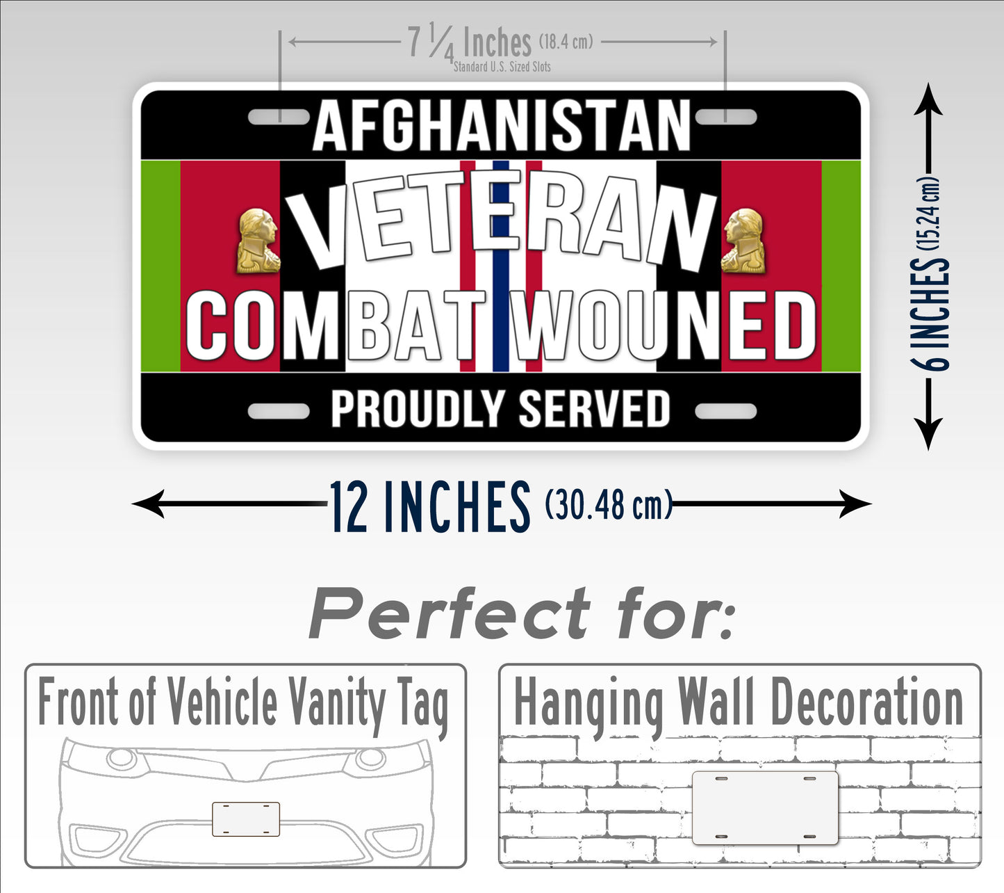 Afghanistan Campaign Veteran Combat Wounded License Plate