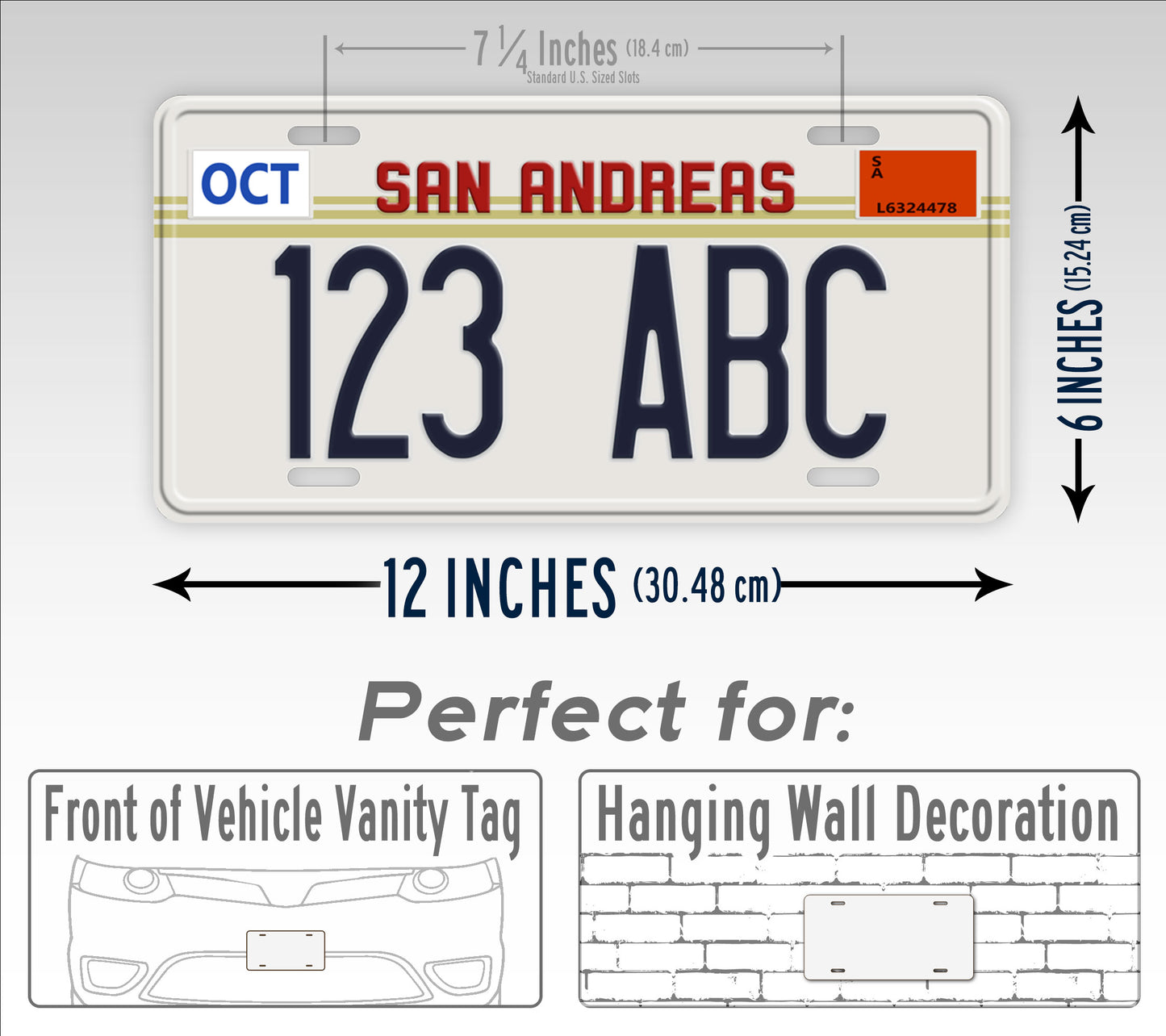 Custom San Andreas No Sun Retro GTA License Plate