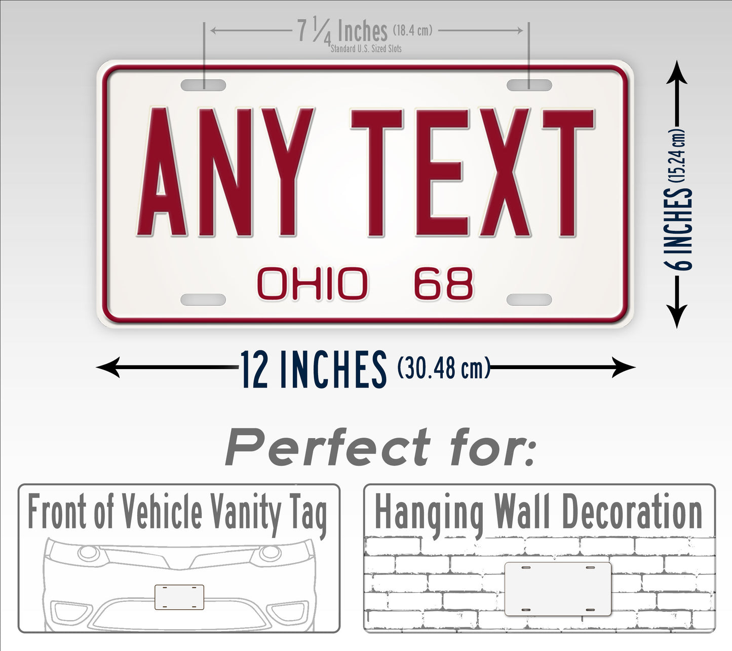 Vintage 1968 Ohio State Custom License Plate