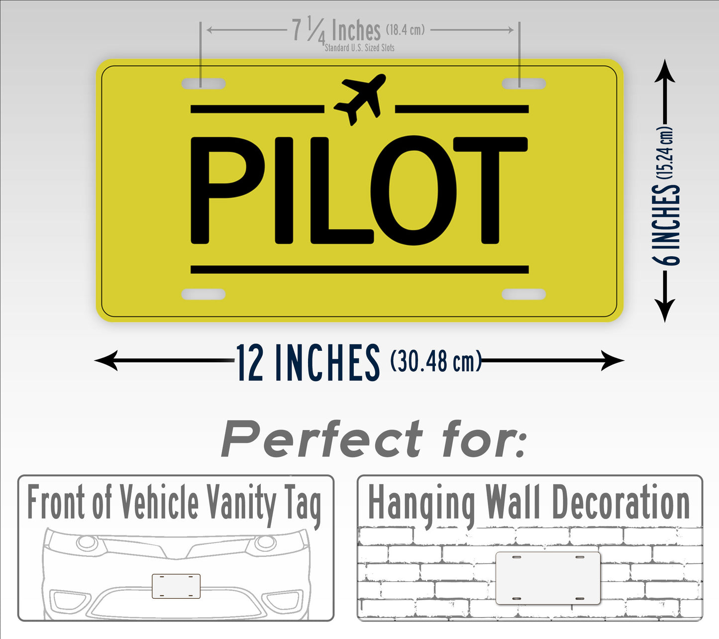 Yellow Pilot License Plate