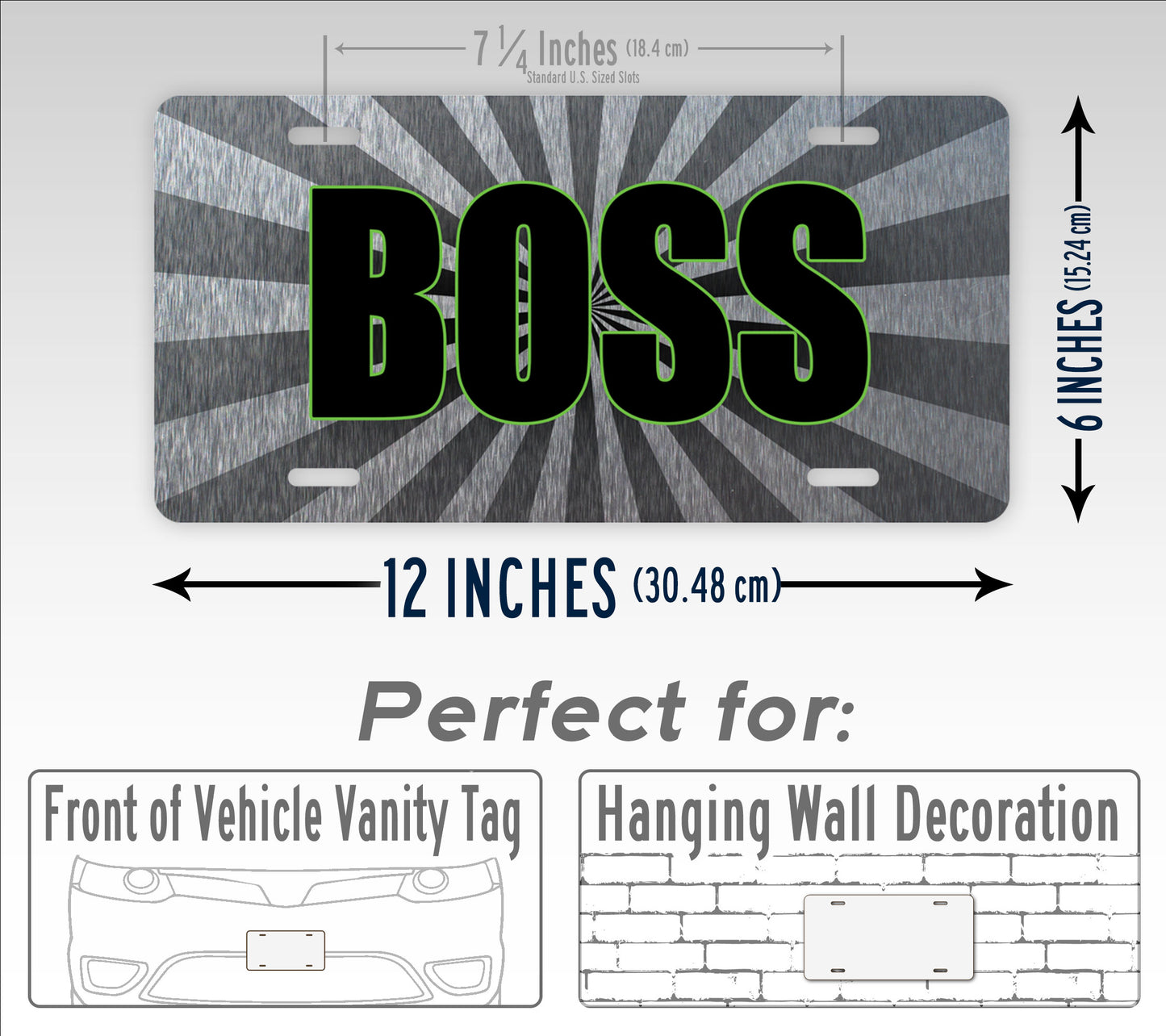 Diesel Truck Bold Boss Silver Sunburst License Plate