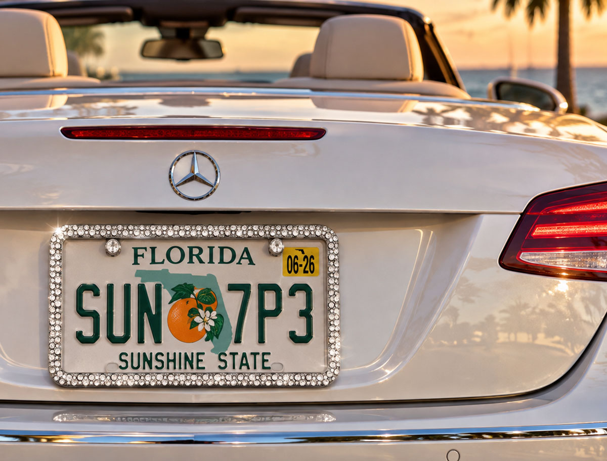 Rhinestone Diamonds Premium License Plate Frame