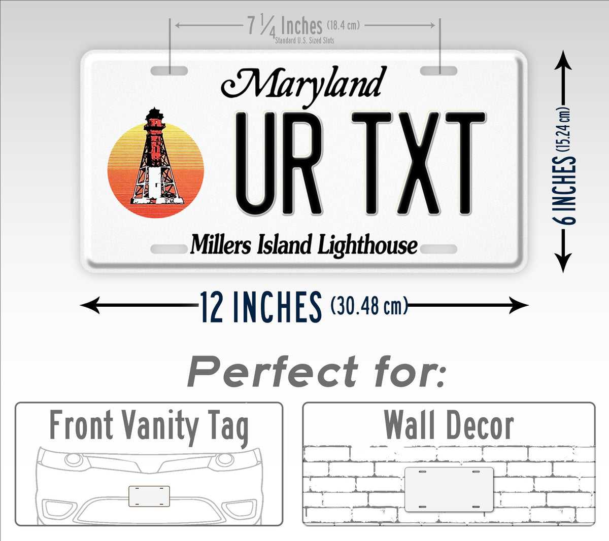 Custom Maryland Millers Island Lighthouse License Plate