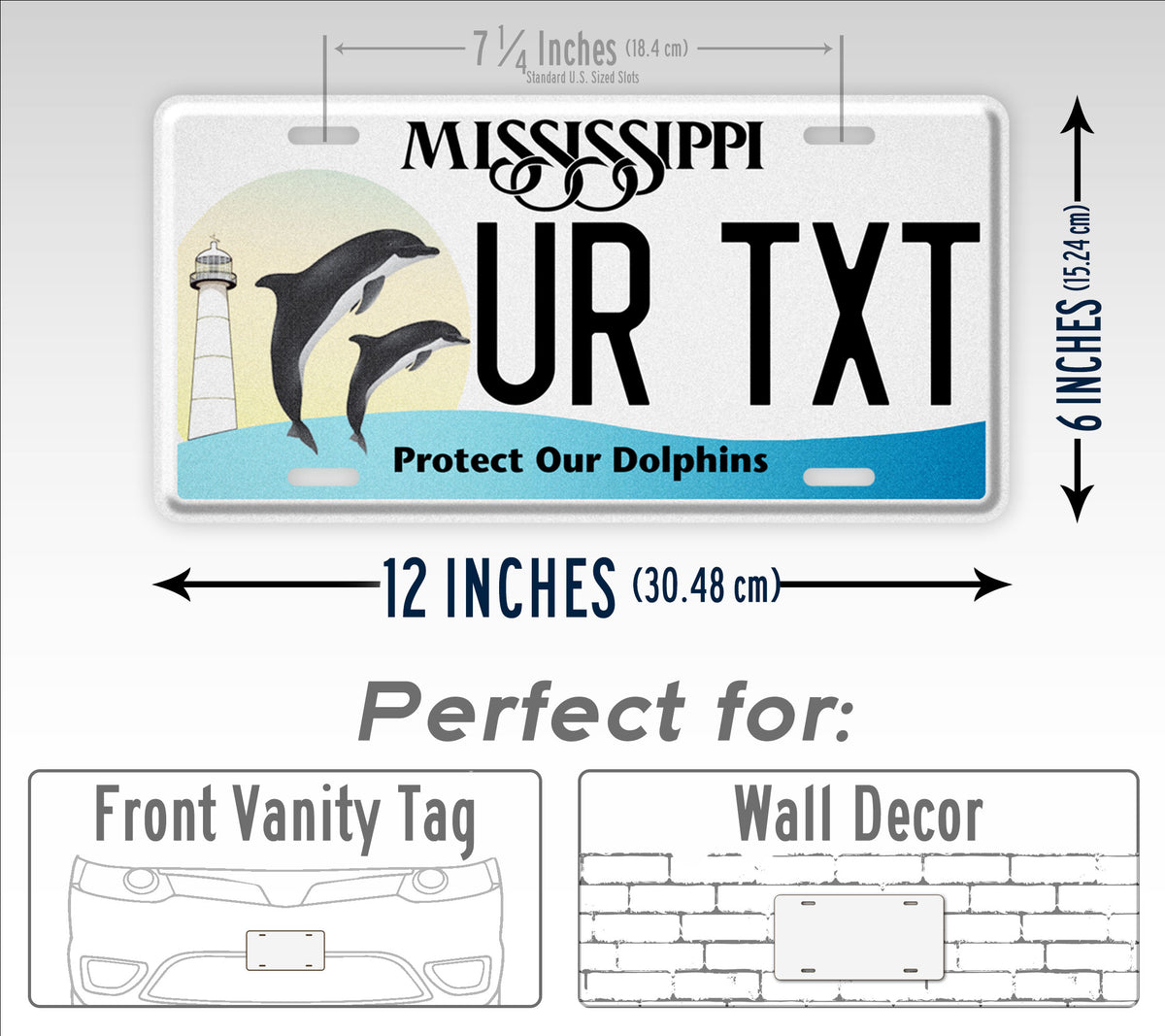 Personalized Mississippi State Protect Our Dolphins License Plate