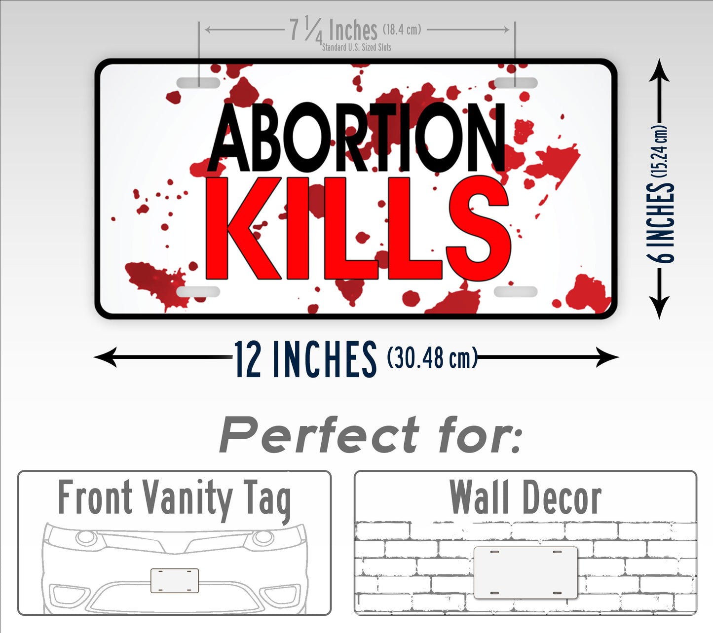 Abortion Kills Blood Splatters Pro Life License Plate