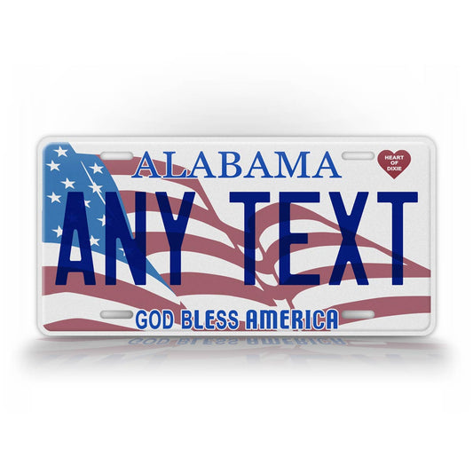 Custom Alabama God Bless America License Plate