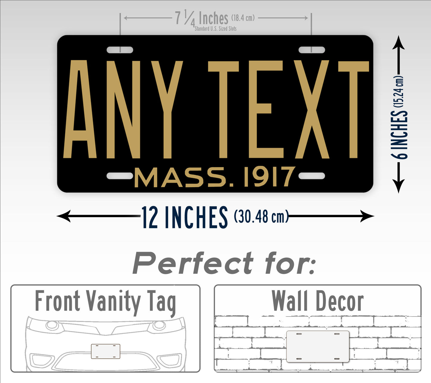Pesonalized Antique Massachusetts 1917 License Plate