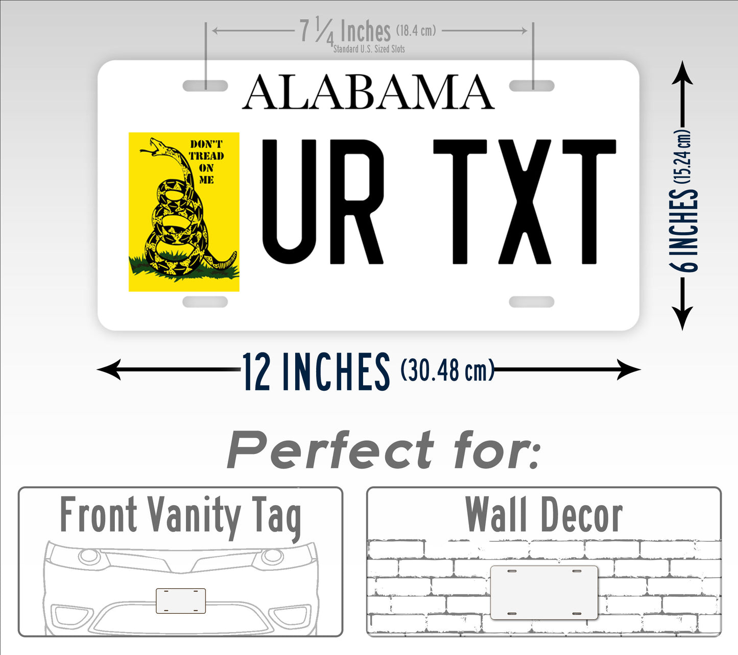 Alabama Don't Tread On Me Custom License Plate
