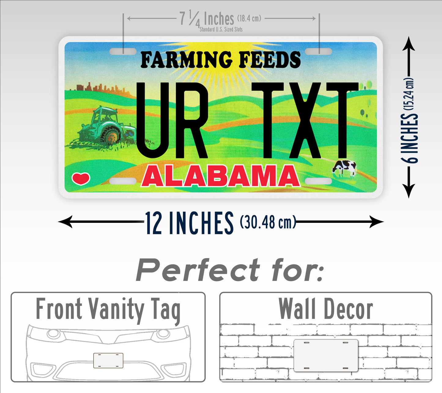 Custom Alabama Farming Feeds License Plate