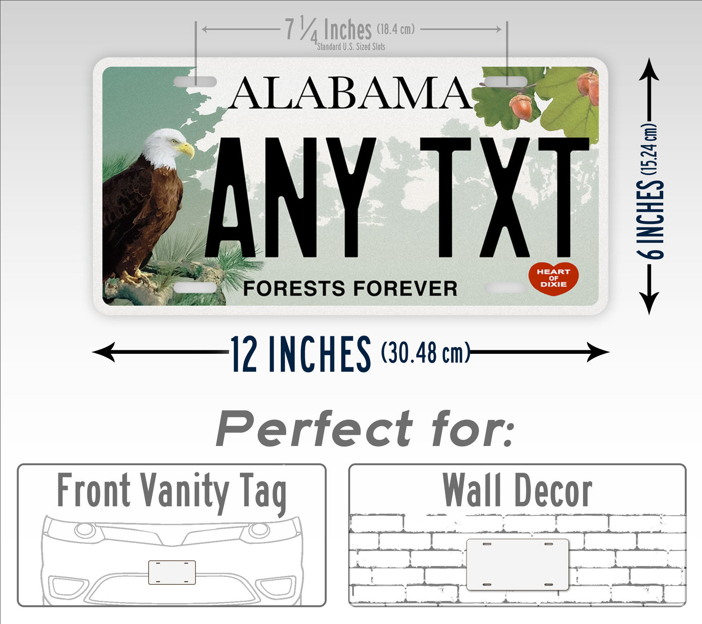 Custom Alabama Forests Forever Bald Eagle License Plate