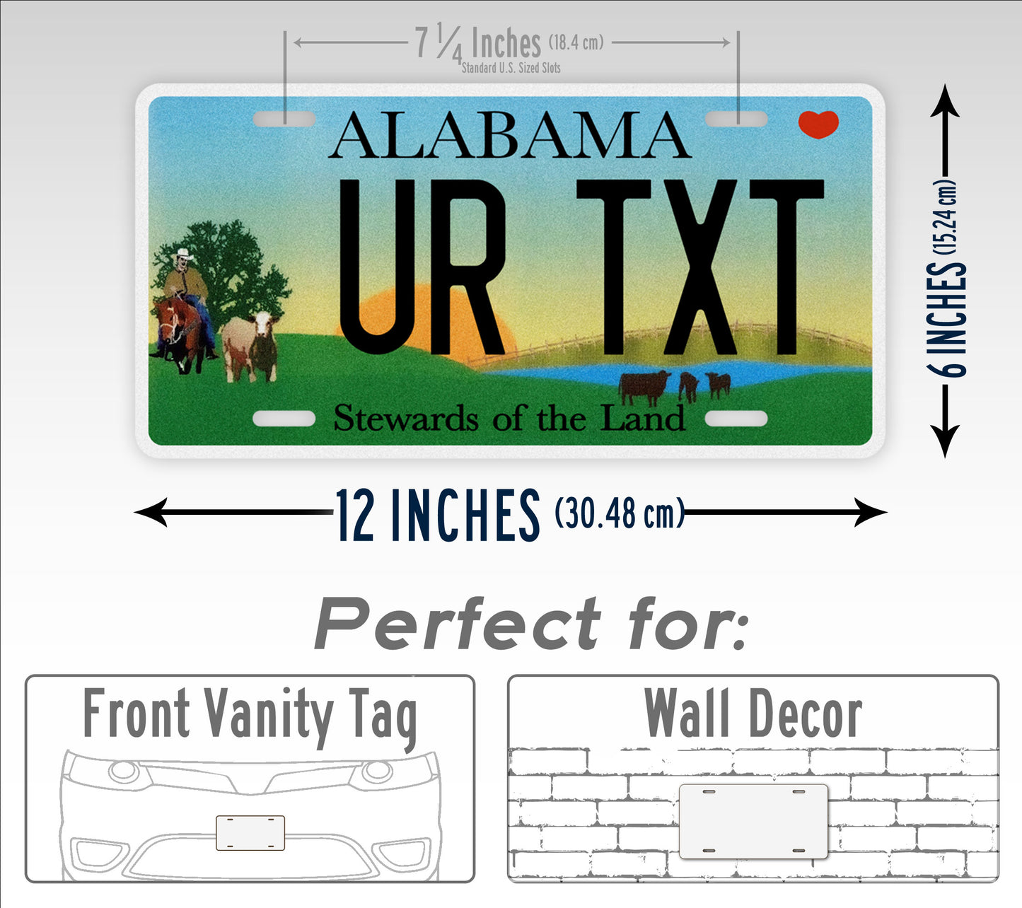 Custom Alabama Stewards Of The Land License Plate