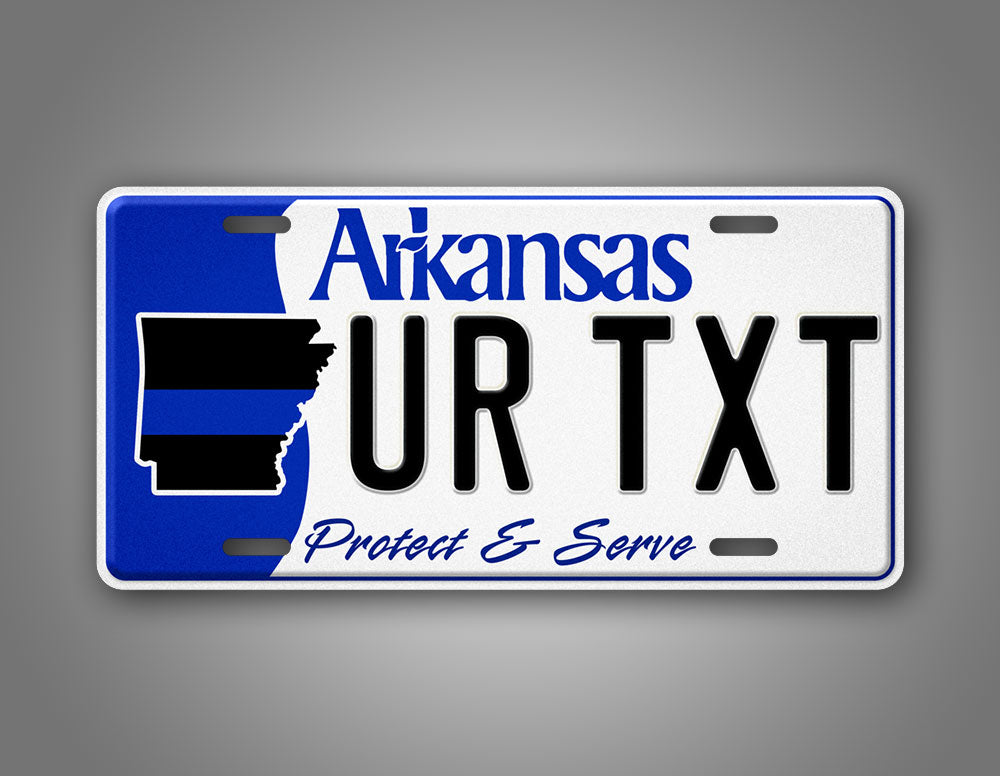 Custom Arkansas Protect And Serve License Plate