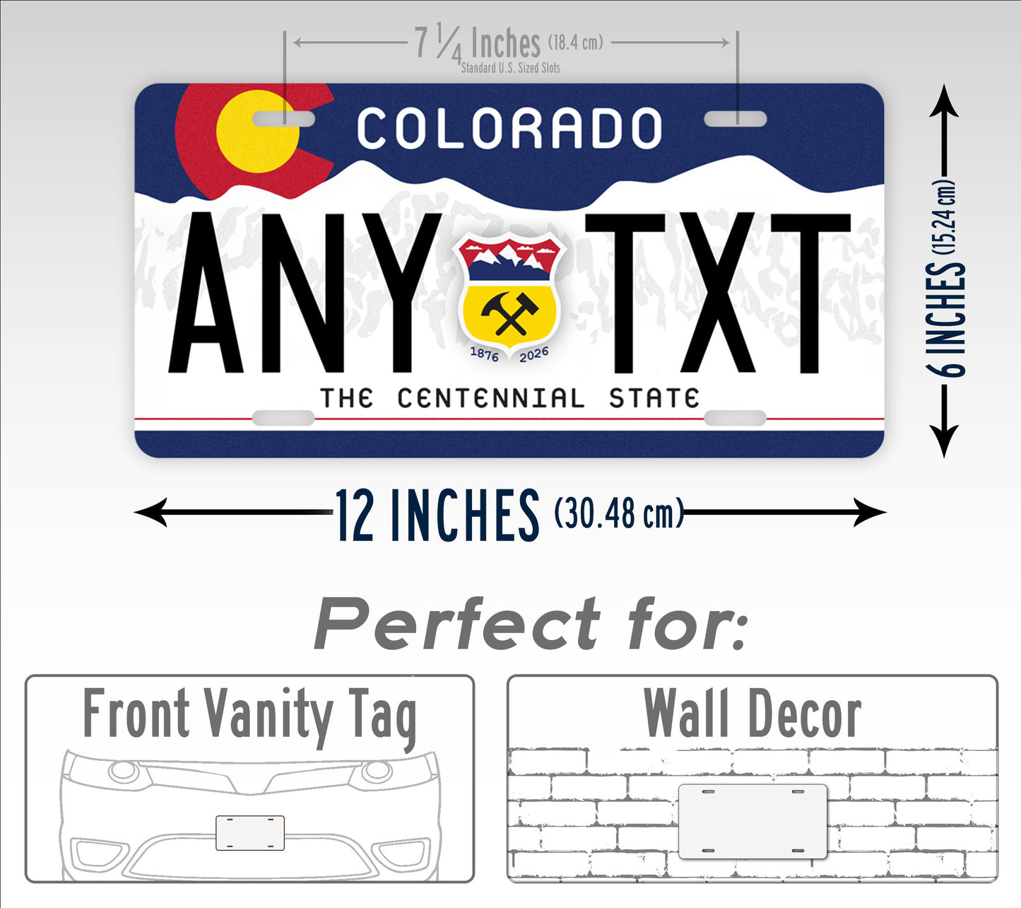 Custom Colorado The Centennial State 1876-2026 License Plate