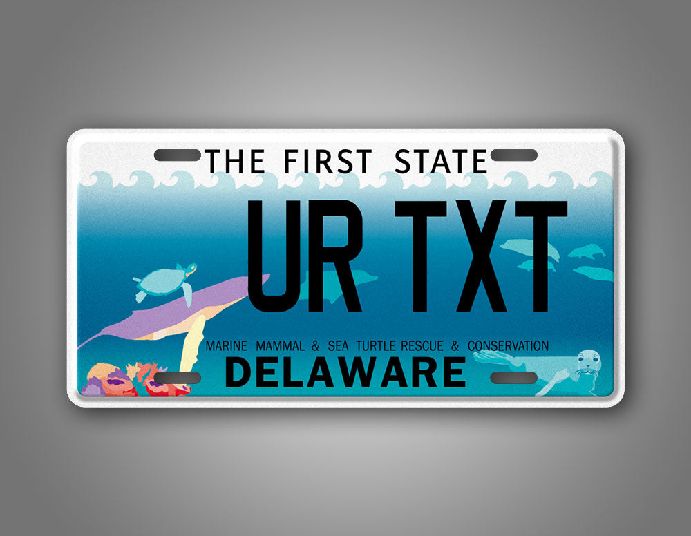 Custom Delaware Marine Mammal And Sea Turtle Conservation License Plate