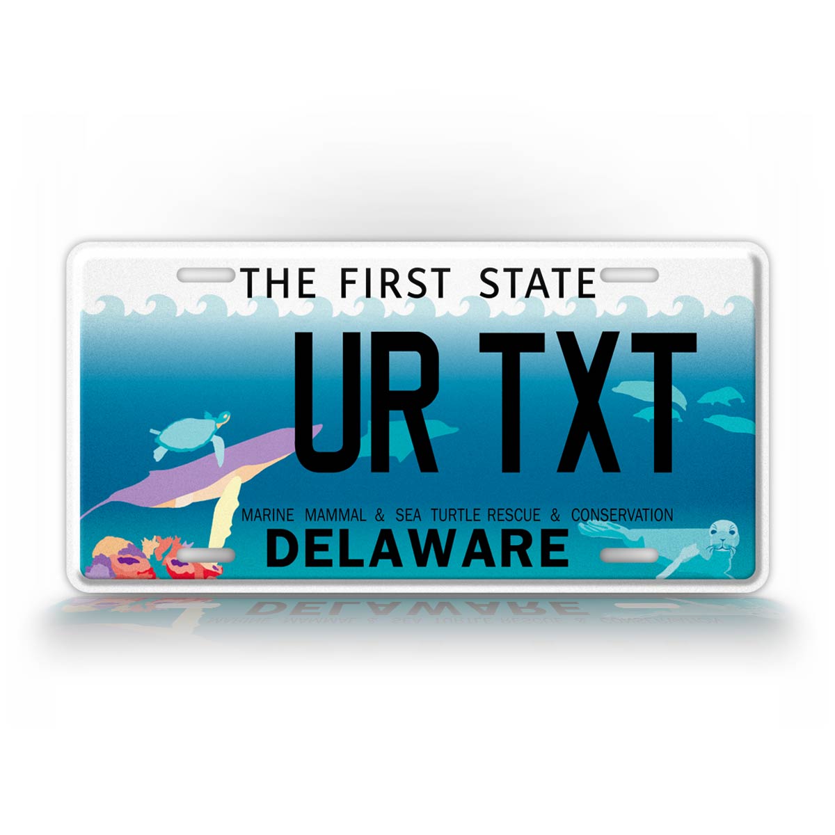 Custom Delaware Marine Mammal And Sea Turtle Conservation License Plate