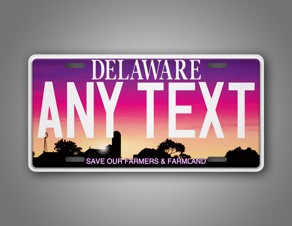 Custom Delaware Protect Our Farms Novelty License Plate