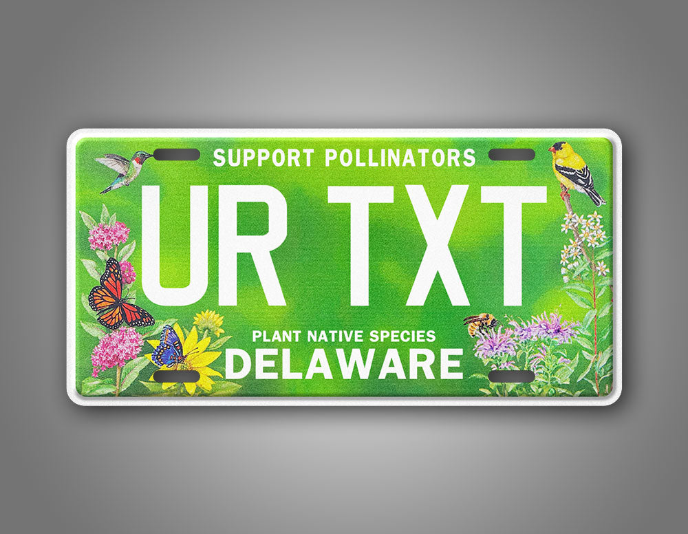 Custom Delaware Support Pollinators License Plate