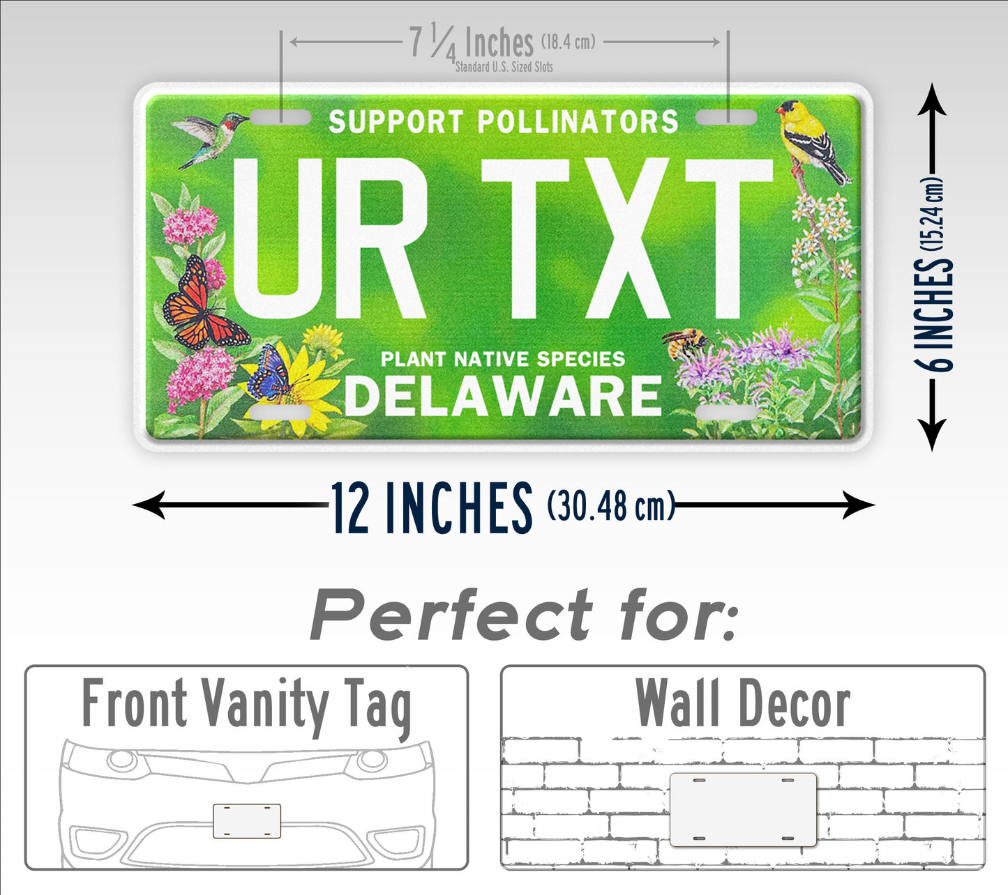 Custom Delaware Support Pollinators License Plate
