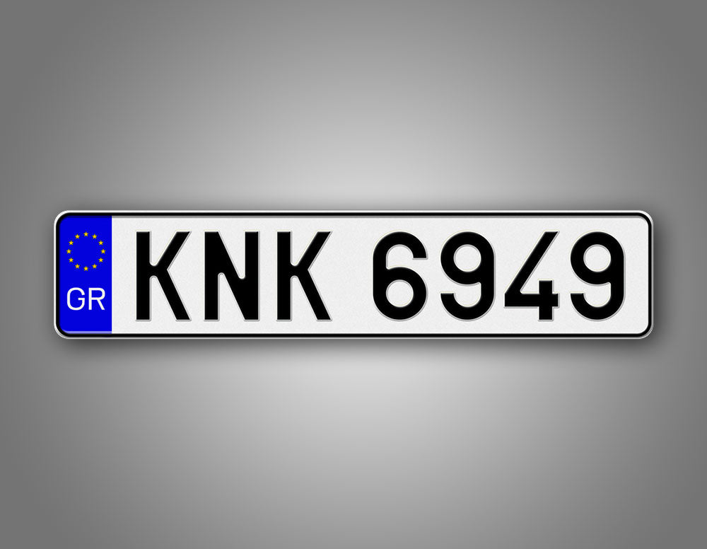 Personalized Greece European Style License Plate