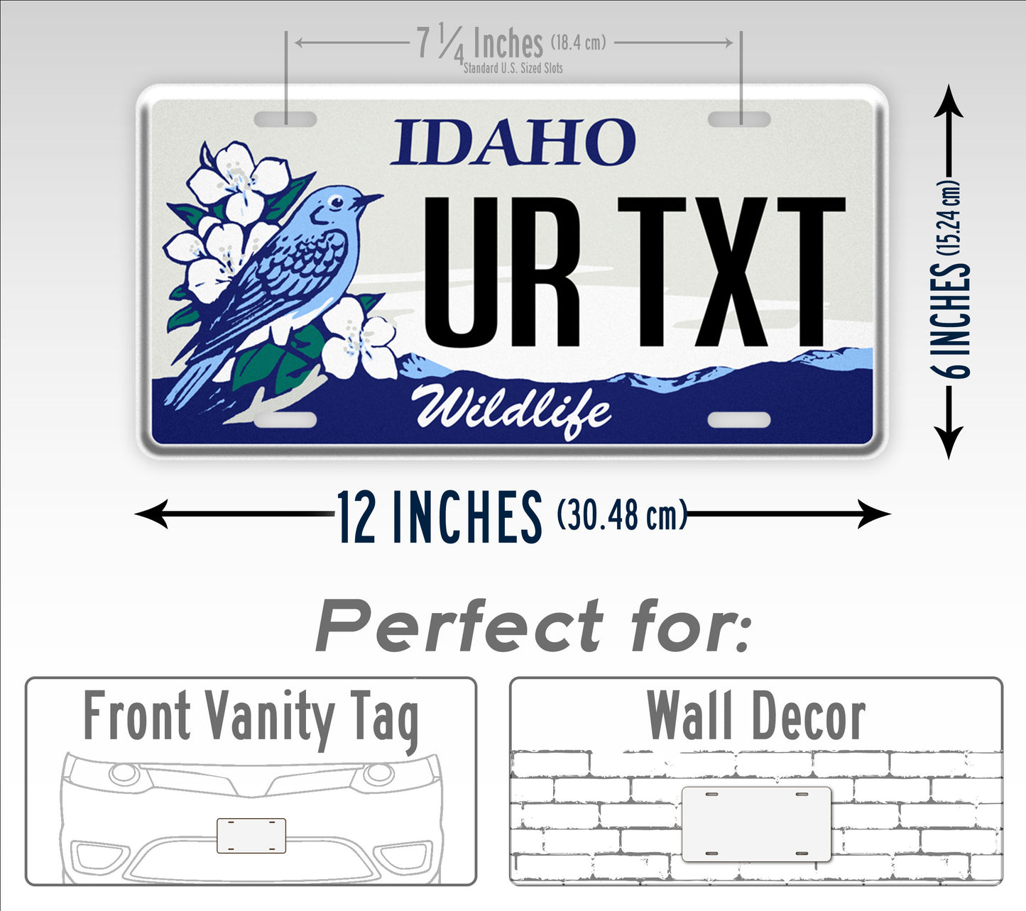 Custom Idaho Blue Bird Wildlife License Plate