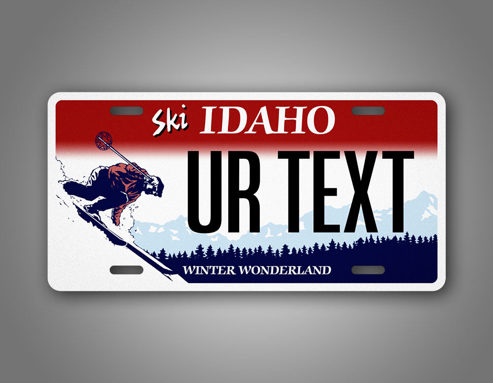 Custom Idaho Ski Winter Wonderland License Plate