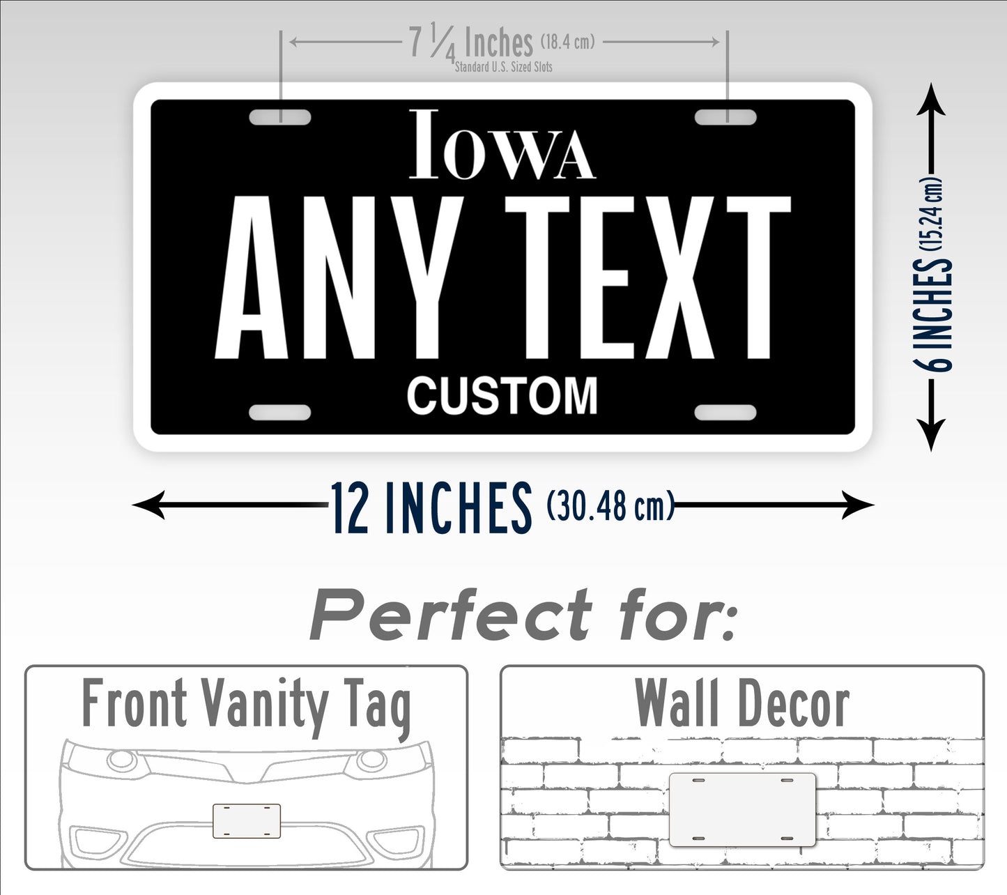 Custom Iowa Black License Plate