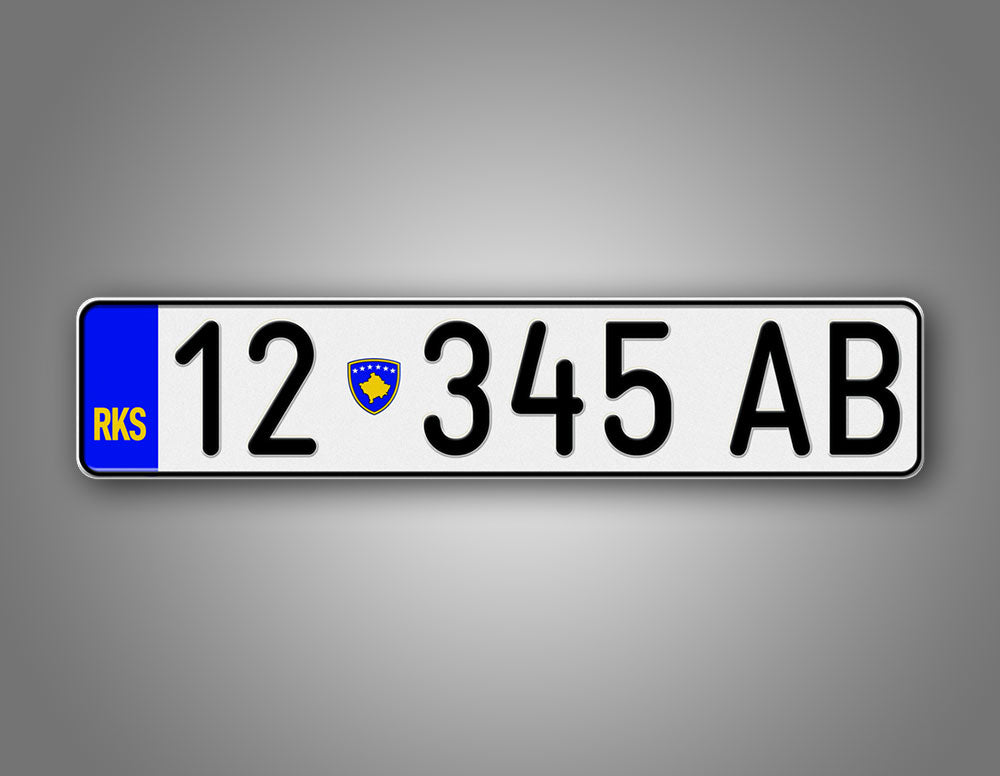 Personalized Kosovo European Style License Plate