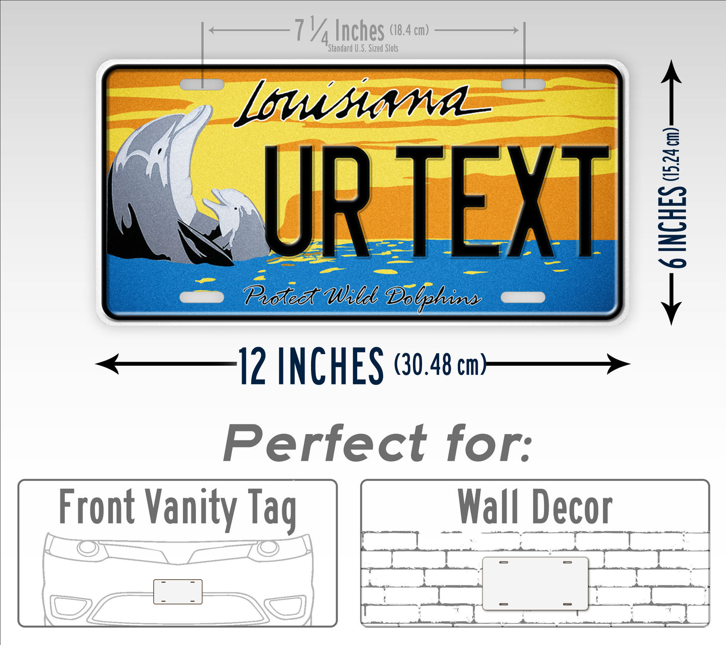 Custom Louisiana Save The Dolphins Novelty License Plate