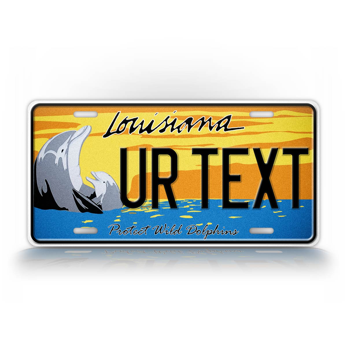 Custom Louisiana Save The Dolphins Novelty License Plate