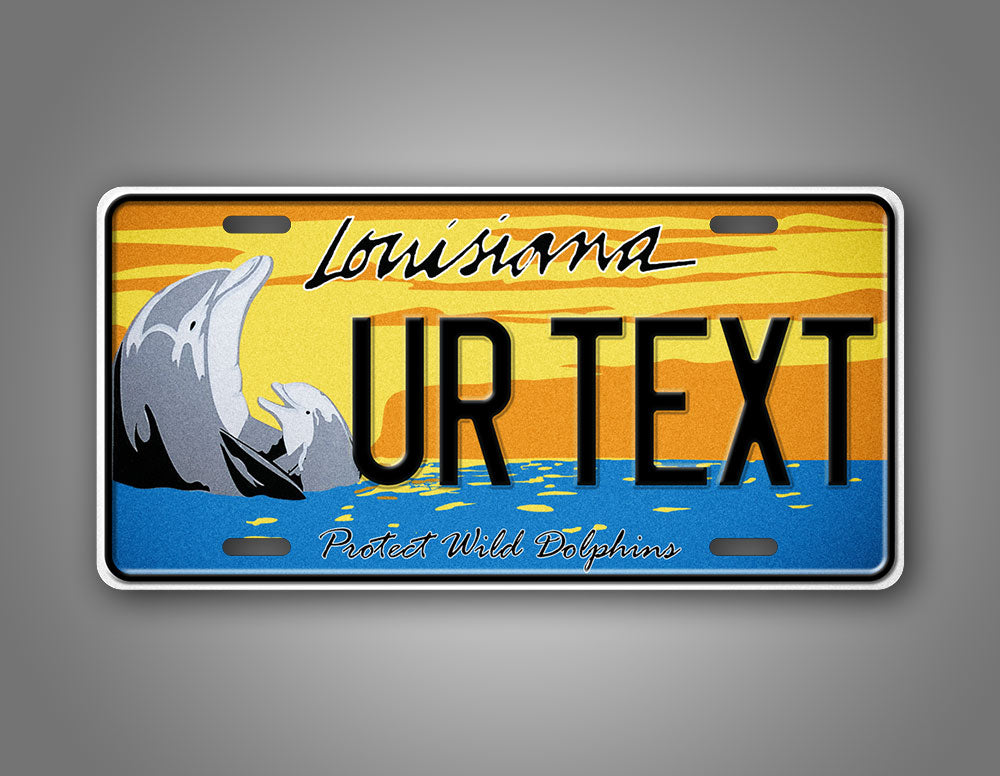 Custom Louisiana Save The Dolphins Novelty License Plate