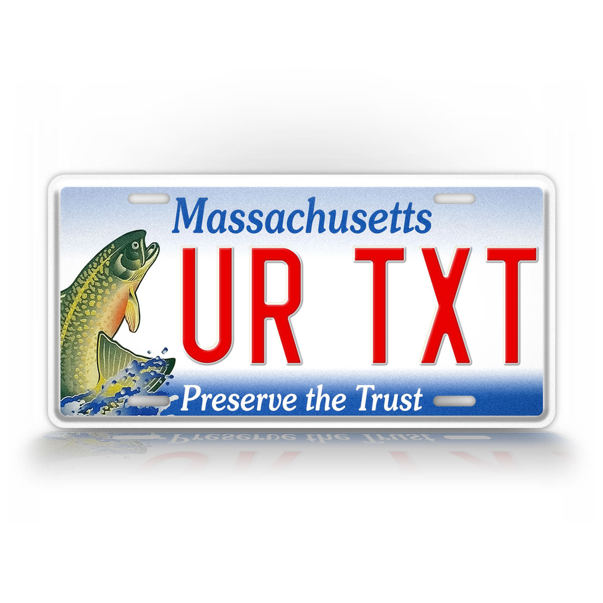Custom Massachusetts Brook Trout License Plate