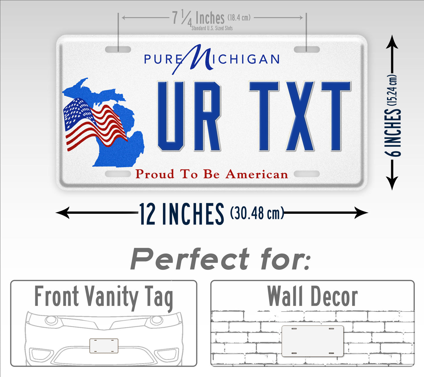 Custom Michigan Proud To Be American License Plate