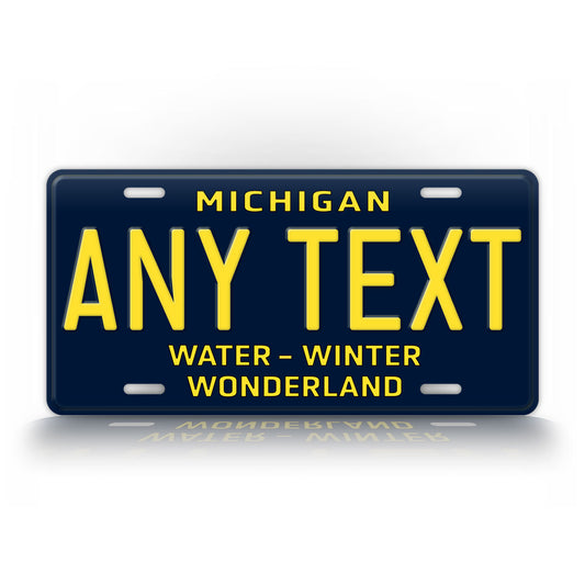 Custom Michigan Water Winter Wonderland License Plate